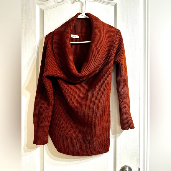 Rust colour funnel neck/off the shoulder sweater - Picture 1 of 6